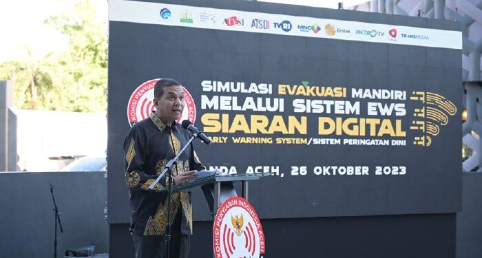Pemerintah Aceh Sosialisasikan Simulasi Evakuasi Mandiri Melalui Early Warning System Siaran Televisi Digital