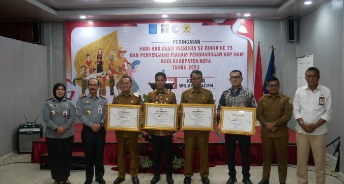 Hari HAM Sedunia, 4 Kabupaten/Kota di Aceh Terima Penghargaan KKPHAM